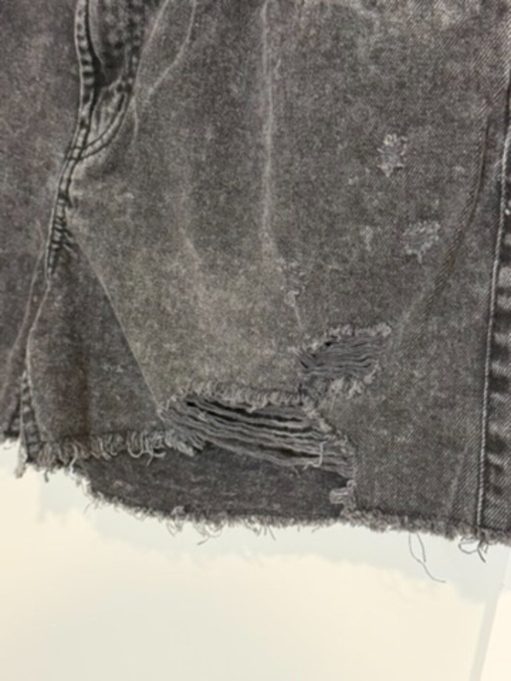 Refuge (11) Black Denim Shorts - Picture 5 of 11